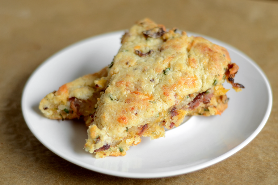 Tasty Kitchen Blog: Bacon, Cheddar and Chive Scones. Guest post by Erica Kastner of Cooking for Seven, recipe submitted by TK member Lindsay of Schnoodle Soup.