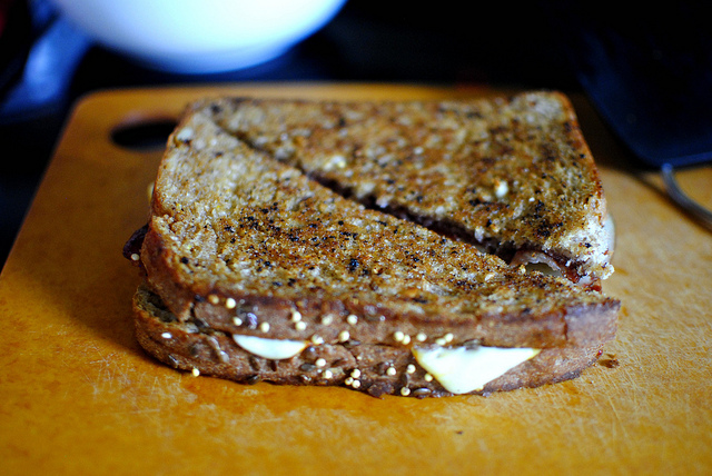 Tasty Kitchen Blog: Bacon, Pear & Raspberry Grilled Cheese. Guest post by Laurie McNamara of Simply Scratch, recipe submitted by TK member Lindsay of Pinch of Yum.