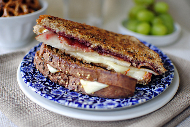 Tasty Kitchen Blog: Bacon, Pear & Raspberry Grilled Cheese. Guest post by Laurie McNamara of Simply Scratch, recipe submitted by TK member Lindsay of Pinch of Yum.