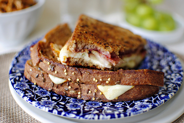 Tasty Kitchen Blog: Bacon, Pear & Raspberry Grilled Cheese. Guest post by Laurie McNamara of Simply Scratch, recipe submitted by TK member Lindsay of Pinch of Yum.