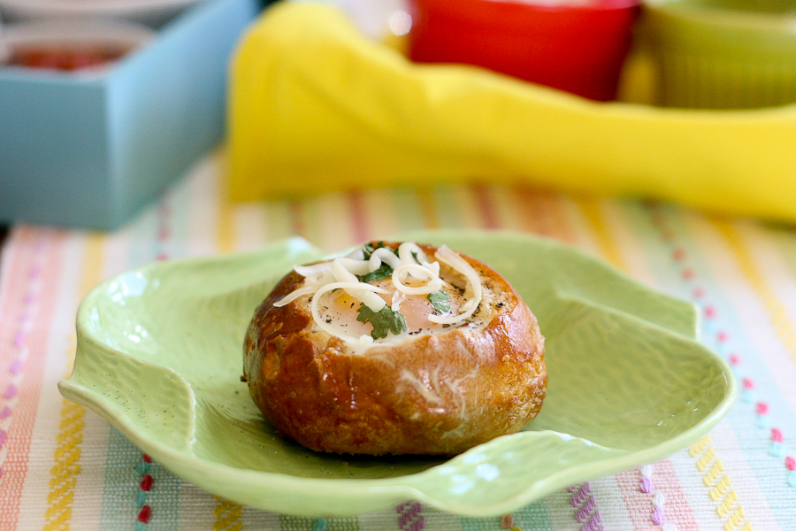 Tasty Kitchen Blog Customizable Bread Bowl Breakfast. Guest post by Natalie Perry of Perry's Plate, recipe submitted by TK member Lindsay of Perfecting the Pairing.