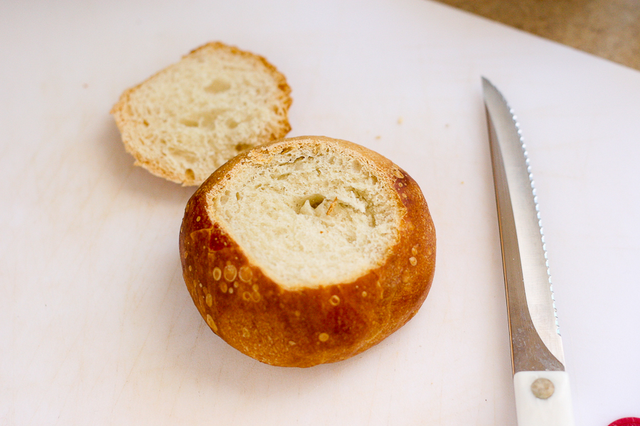 Tasty Kitchen Blog Customizable Bread Bowl Breakfast. Guest post by Natalie Perry of Perry's Plate, recipe submitted by TK member Lindsay of Perfecting the Pairing.