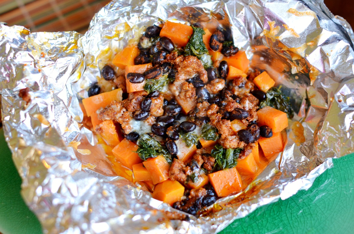 Tasty Kitchen Blog: Sweet Potato Foil Packs. Guest post by Maggy Keet of Three Many Cooks, recipe submitted by TK member Natalie Perry of Perry's Plate.