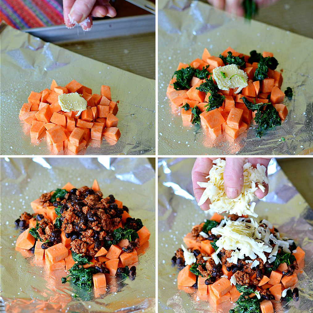 Tasty Kitchen Blog: Sweet Potato Foil Packs. Guest post by Maggy Keet of Three Many Cooks, recipe submitted by TK member Natalie Perry of Perry's Plate.
