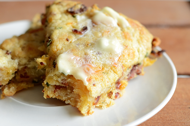 Tasty Kitchen Blog: Bacon, Cheddar and Chive Scones. Guest post by Erica Kastner of Cooking for Seven, recipe submitted by TK member Lindsay of Schnoodle Soup.