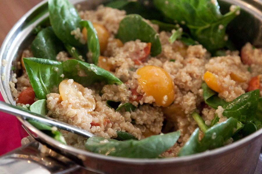 Tasty Kitchen Blog: Quinoa Salad with Roasted Tomatoes and Avocado. Guest post by Gaby Dalkin of What's Gaby Cooking, recipe submitted by TK member Kelsey of K&K Test Kitchen.