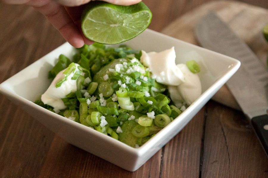 Tasty Kitchen Blog: Sweet Pulled Pork Tacos with Avocado Cream Sauce. Guest post by Gaby Dalkin of What's Gaby Cooking, recipe submmitted by TK member Tonya of 4 Little Fergusons.