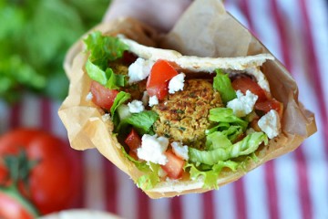Tasty Kitchen Blog: Baked Falafel Pita. Guest post by Maggy Keet of Three Many Cooks, recipe submitted by TK member Jane (janecooks).