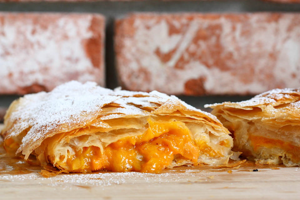 Tasty Kitchen Blog: Apricot Strudel. Guest post by Jenna Weber of Eat, Live, Run; recipe submitted by Heather of Heather Christ Cooks.