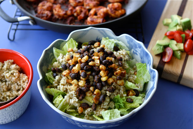 Tasty Kitchen Blog: Chipotle Shrimp Salad Bowls. Guest post by Dara Michalski of Cookin' Canuck, recipe submitted by Bev Weidner of Bev Cooks.