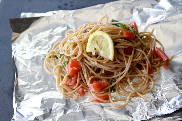 Tasty Kitchen Blog: Grilled Pasta Packets. Guest post by Dara Michalski of Cookin' Canuck, recipe submitted by TK member Lindsay of Eath 80/20.
