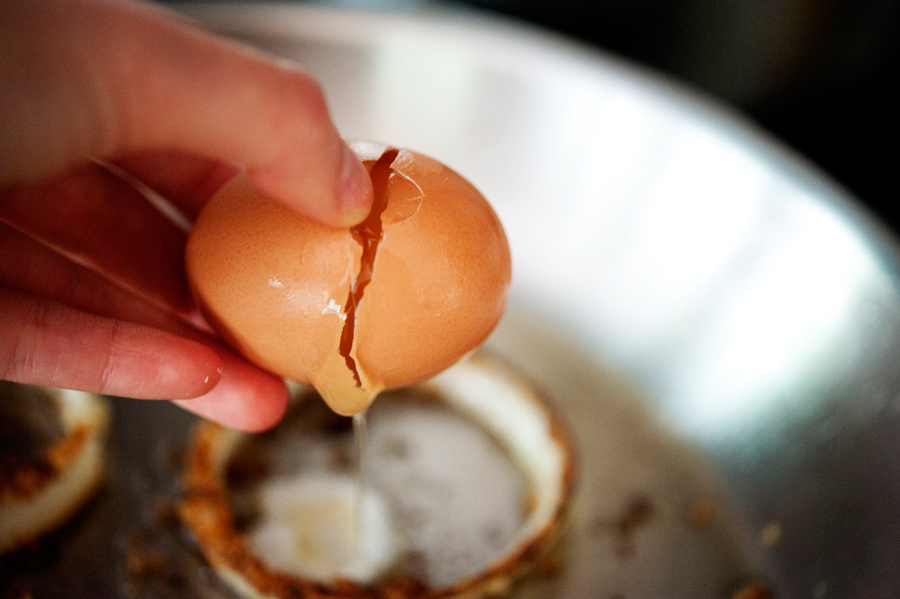 Tasty Kitchen Blog: Onion Ring Eggs. Guest post by Georgia Pellegrini, recipe submitted by TK member Carrie of Kiss My Whisk.