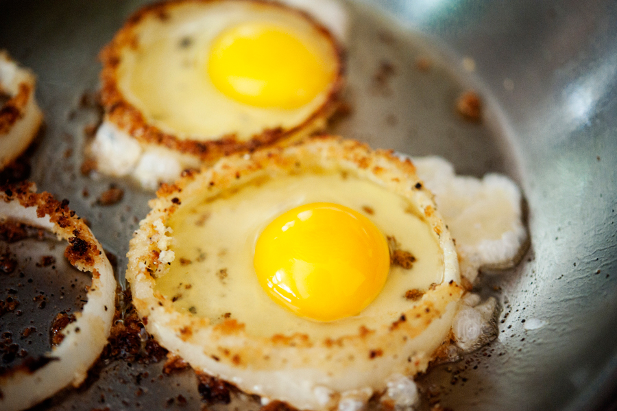 Tasty Kitchen Blog: Onion Ring Eggs. Guest post by Georgia Pellegrini, recipe submitted by TK member Carrie of Kiss My Whisk.