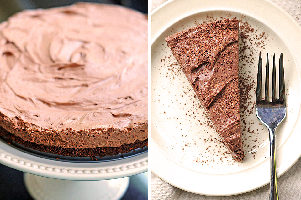 Tasty Kitchen Blog: No-Bake Chocolate Cheesecake. Guest post by Amy Johnson of She Wears Many Hats, recipe submitted by TK member Anna of Crunchy Creamy Sweet.