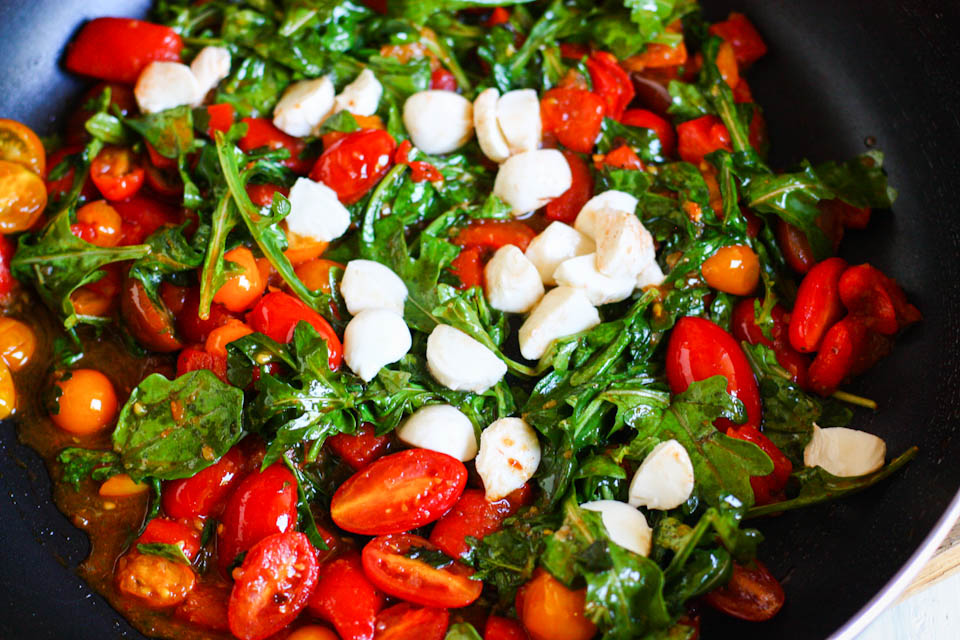 Tasty Kitchen Blog: Smoky Tomato, Roasted Red Pepper and Arugula Pasta. Guest post by Jenna Weber of Eat, Live, Run; recipe submitted by TK member Cassie of Bake Your Day.