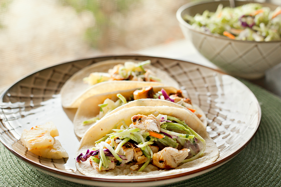 Tasty Kitchen Blog: Chipotle Grilled Chicken Tacos with Pineapple Slaw. Guest post by Amber Potter of Sprinkled with Flour, recipe submitted by TK member Kim of Sunflower Supper Club.