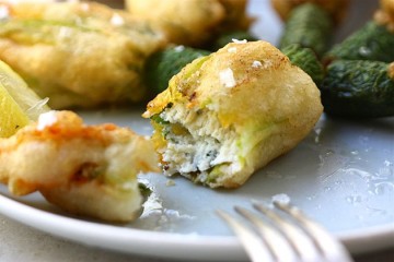 Tasty Kitchen Blog: Lemon Ricotta Stuffed Zucchini Blossoms. Guest post by Adrianna Adarme of A Cozy Kitchen, recipe submitted by TK member Jill of Miss Delish.