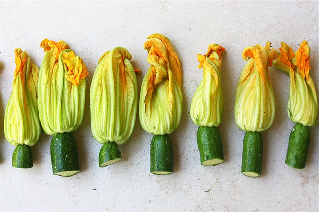Tasty Kitchen Blog: Lemon Ricotta Stuffed Zucchini Blossoms. Guest post by Adrianna Adarme of A Cozy Kitchen, recipe submitted by TK member Jill of Miss Delish.