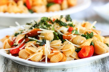 Tasty Kitchen Blog: Smoky Tomato, Roasted Red Pepper and Arugula Pasta. Guest post by Jenna Weber of Eat, Live, Run; recipe submitted by TK member Cassie of Bake Your Day.