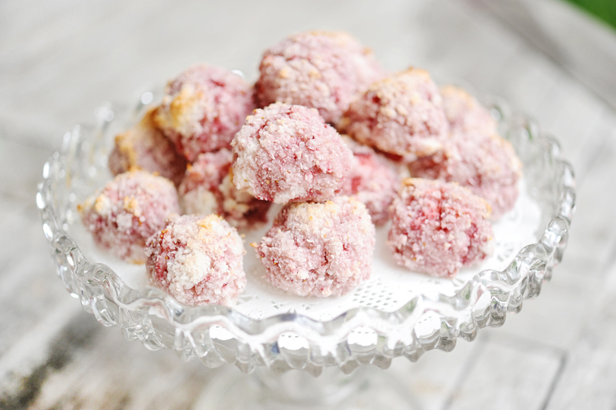 Tasty Kitchen Blog: Strawberry Coconut Macaroons. Guest post by Georgia Pellegrini, recipe submitted by TK member Chelsy of Mangia.