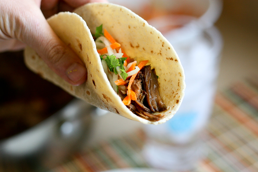 Tasty Kitchen Blog: Slow Cooker Korean Short Rib Tacos. Guest post by Natalie Perry of Perry's Plate, recipe submitted by TK member Shelbi Keith of Look Who's Cookin' Now.