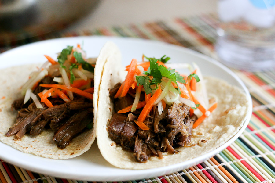Tasty Kitchen Blog: Slow Cooker Korean Short Rib Tacos. Guest post by Natalie Perry of Perry's Plate, recipe submitted by TK member Shelbi Keith of Look Who's Cookin' Now.