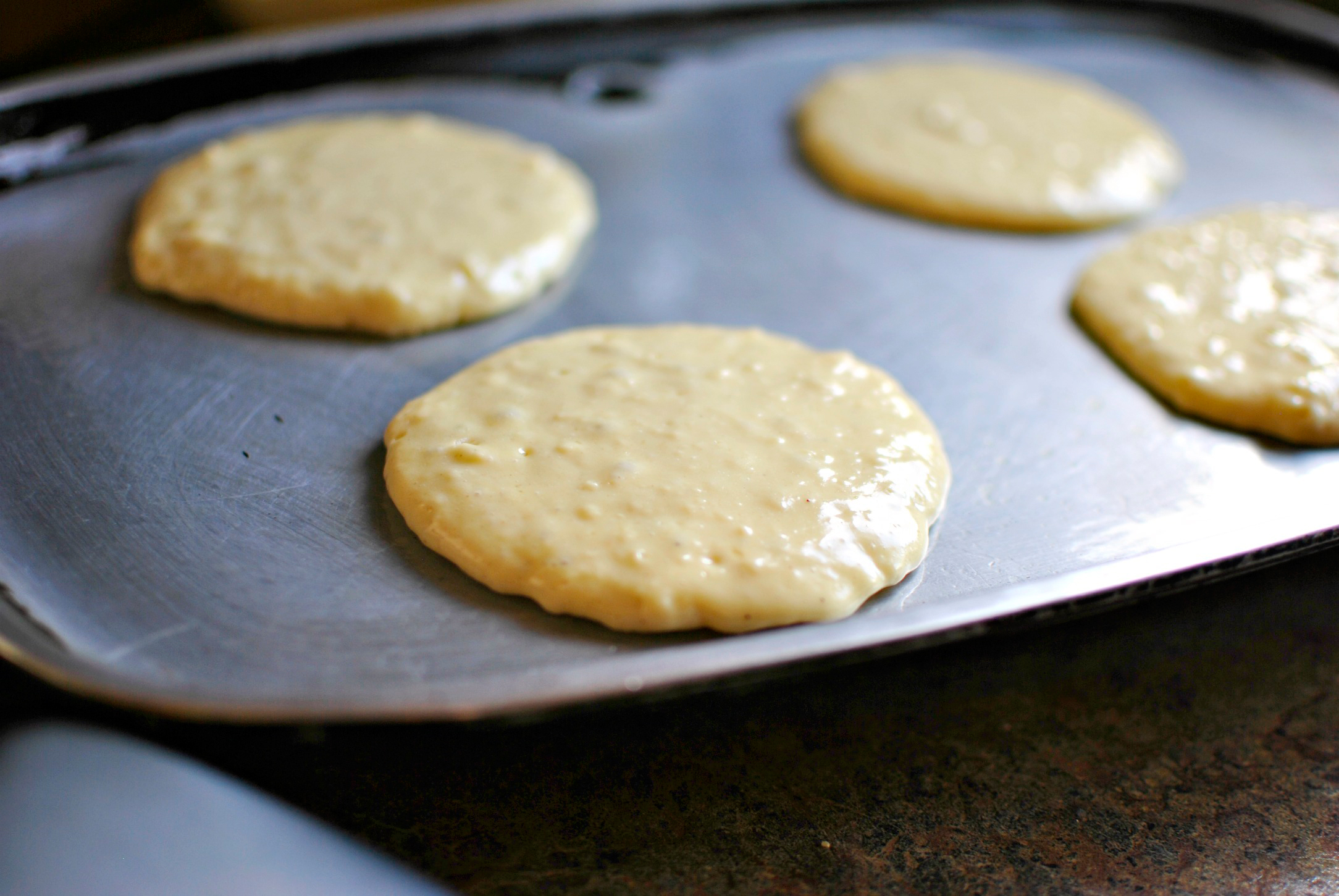 Tasty Kitchen Blog: Eggnog Pancakes. Guest post by Laurie McNamara of Simply Scratch, recipe submitted by TK member Kita of Pass the Sushi.