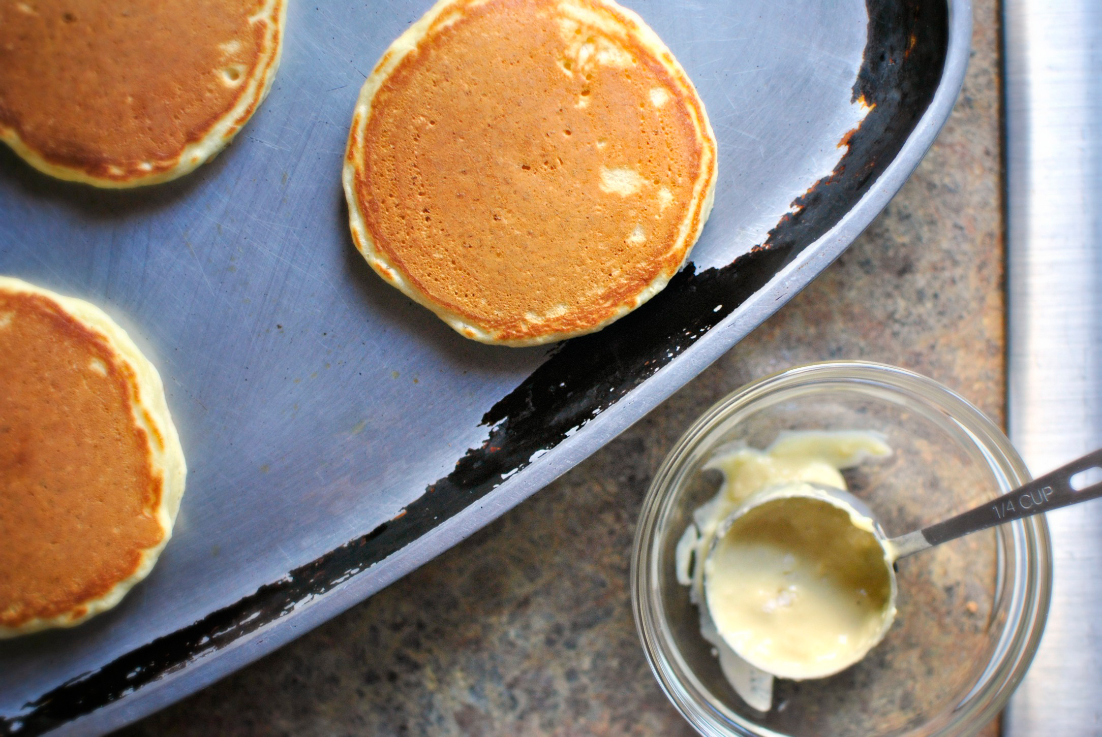 Tasty Kitchen Blog: Eggnog Pancakes. Guest post by Laurie McNamara of Simply Scratch, recipe submitted by TK member Kita of Pass the Sushi.