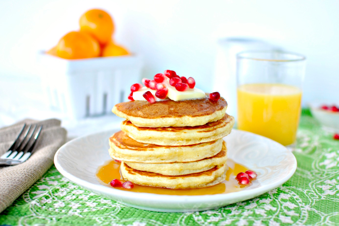 Tasty Kitchen Blog: Eggnog Pancakes. Guest post by Laurie McNamara of Simply Scratch, recipe submitted by TK member Kita of Pass the Sushi.