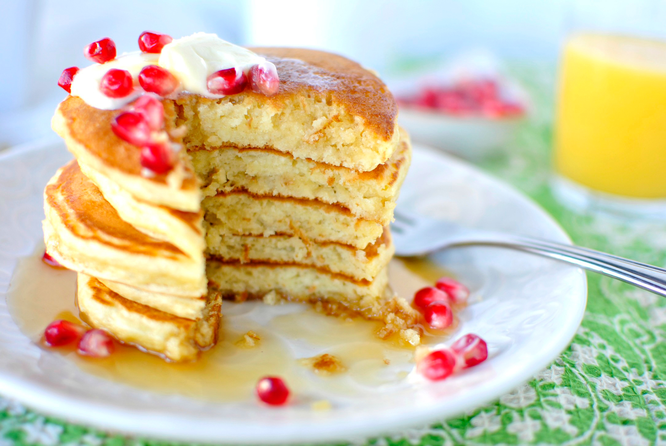 Tasty Kitchen Blog: Eggnog Pancakes. Guest post by Laurie McNamara of Simply Scratch, recipe submitted by TK member Kita of Pass the Sushi.