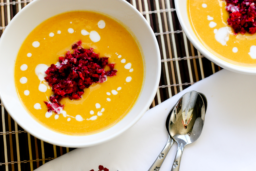 Tasty Kitchen Blog: Gingered Butternut Squash Soup. Guest post by Natalie Perry of Perry's Plate, recipe submitted by TK member Julia of The Roasted Root.