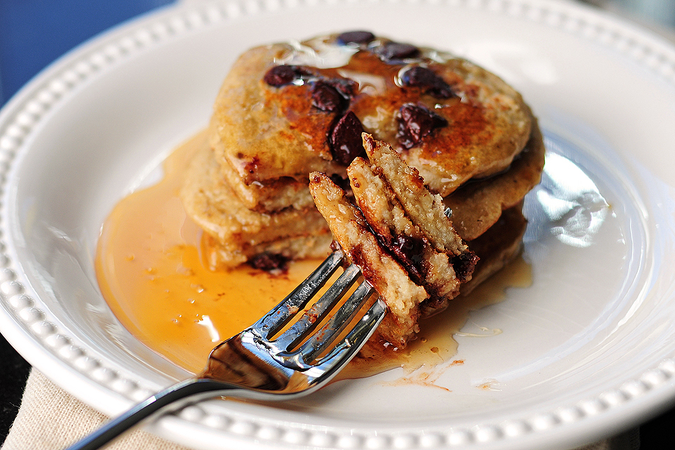 Tasty Kitchen Blog: Oatmeal Chocolate Chip Banana Pancakes. Guest post by Amy Johnson of She Wears Many Hats, recipe submitted by TK member Monique of Ambitious Kitchen.