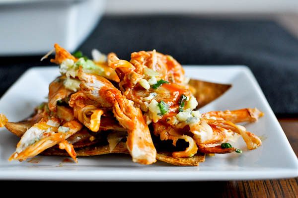 Tasty Kitchen Blog: Everything Buffalo! (Layered Baked Buffalo Chicken Nachos, submitted by TK member Jessica of How Sweet It Is)