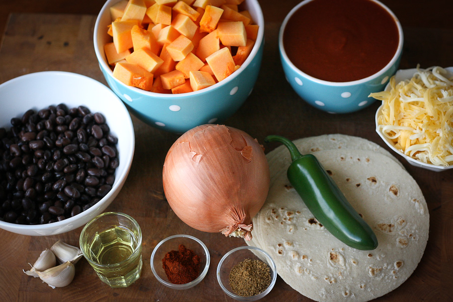 Tasty Kitchen Blog: Butternut and Black Bean Enchilada Skillet. Guest post by Natalie Perry of Perry's Plate, recipe submitted by TK member Monique of Ambitious Kitchen.