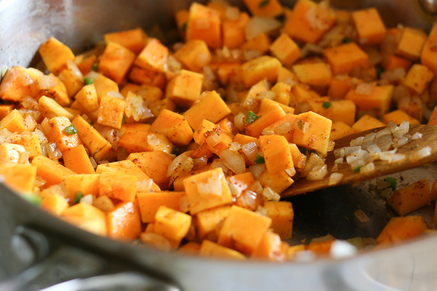 Tasty Kitchen Blog: Butternut and Black Bean Enchilada Skillet. Guest post by Natalie Perry of Perry's Plate, recipe submitted by TK member Monique of Ambitious Kitchen.