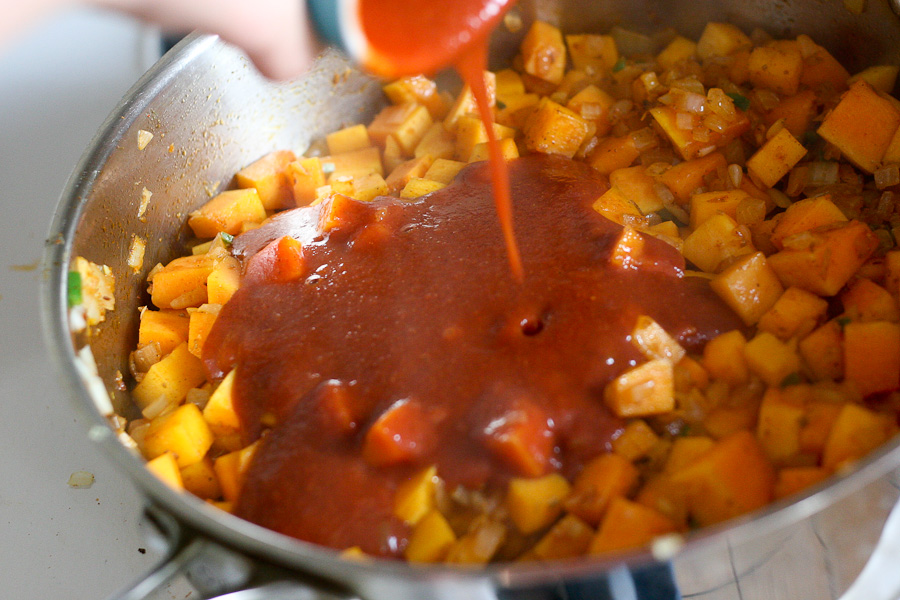 Tasty Kitchen Blog: Butternut and Black Bean Enchilada Skillet. Guest post by Natalie Perry of Perry's Plate, recipe submitted by TK member Monique of Ambitious Kitchen.