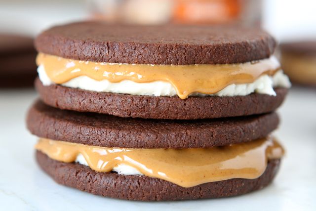 Tasty Kitchen Blog: Homemade Oreos with Peanut Butter. Guest post by Maria Lichty of Two Peas and Their Pod, recipe submitted by TK member Tieghan of Half-Baked Harvest.