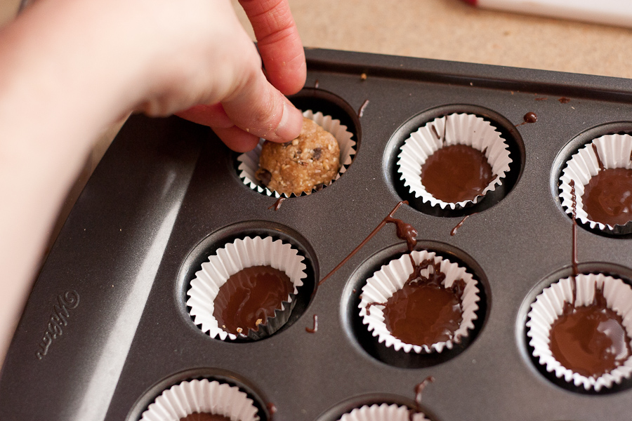 Tasty Kitchen Blog: Dark Chocolate Cookie Dough Cups. Guest post by Natalie Perry of Perry's Plate, recipe submitted by TK member Adrienne Jacobs of This Country Girl Cooks.