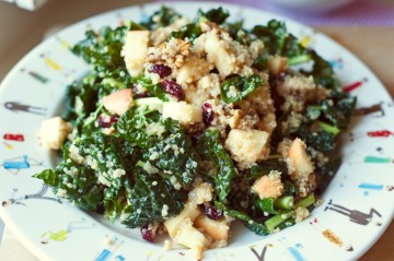 Tasty Kitchen Blog: Massaged Kale Salad. Guest post by Georgia Pellegrini, recipe submitted by TK member Karla (KGracie71) of Forty Cakes.