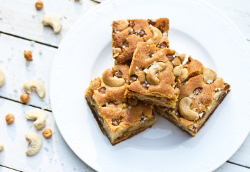 Tasty Kitchen Blog: Looks Delicious! Salted Caramel Cashew Blondies, submitted by TK member Sommer of A Spicy Perspective.