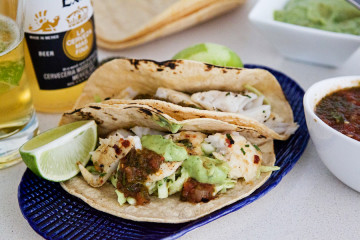 Tasty Kitchen Blog: Fish Tacos with Avocado Cabbage Slaw. Guest post by Gaby Dalkin of What's Gaby Cooking, recipe submitted by TK member Nam of The Culinary Chronicles