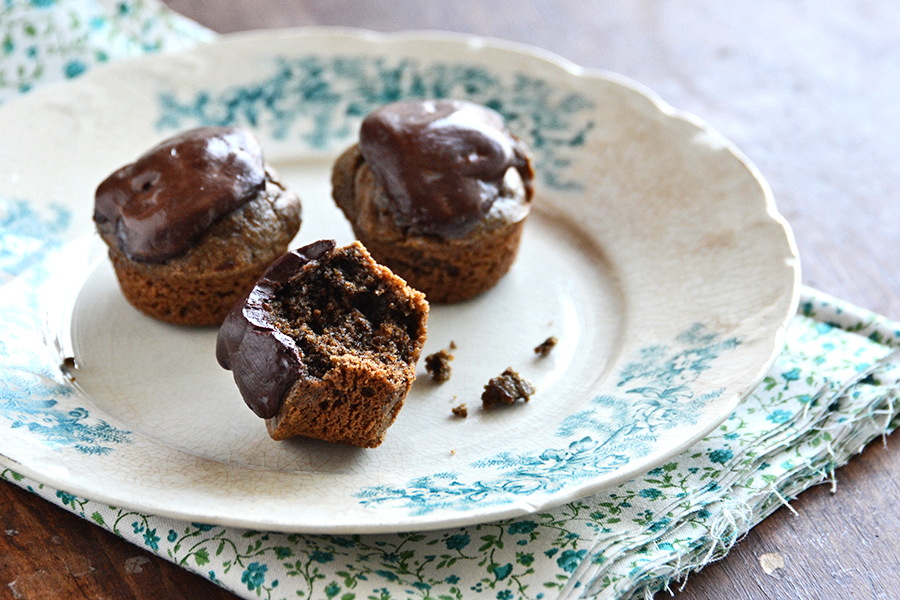 Tasty Kitchen Blog: Espresso Mini Muffins with Chocolate Ganache. Guest post by Faith Gorsky of An Edible Mosaic, recipe submitted by TK member Michelle of The Lucky Penny Blog.