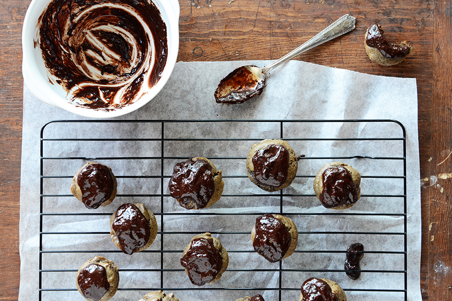 Tasty Kitchen Blog: Espresso Mini Muffins with Chocolate Ganache. Guest post by Faith Gorsky of An Edible Mosaic, recipe submitted by TK member Michelle of The Lucky Penny Blog.