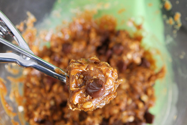 Tasty Kitchen Blog: Flourless Peanut Butter Oatmeal Chocolate Chip Cookies. Guest post by Maria Lichty of Two Peas and Their Pod, recipe submitted by TK member Monique of Ambitious Kitchen.