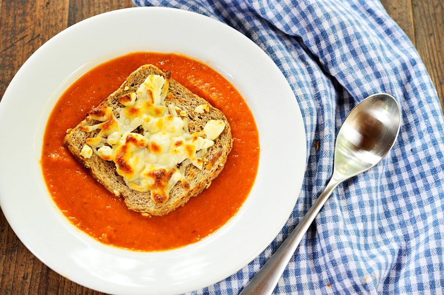 Tasty Kitchen Blog: Tomato Basil Soup with Cheesy Bread. Guest post by Georgia Pellegrini, recipe submitted by TK member Serena of Serena Bakes Simply from Scratch.