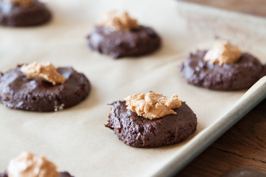 Tasty Kitchen Blog: Dark Chocolate Peanut Butter Cup Pretzel Cookies. Guest post by Gaby Dalkin of What's Gaby Cooking, recipe submitted by TK member Katie of Veggie and The Beast.