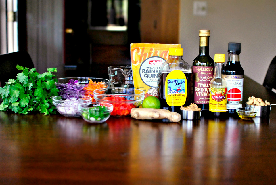 Tasty Kitchen Blog: Crunchy Cashew Thai Quinoa Salad with Ginger Peanut Dressing. Guest post by Laurie McNamara of Simply Scratch, recipe submitted by TK member Monique of Ambitious Kitchen.