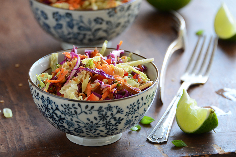 Crunchy Napa Slaw - Mountain Mama Cooks