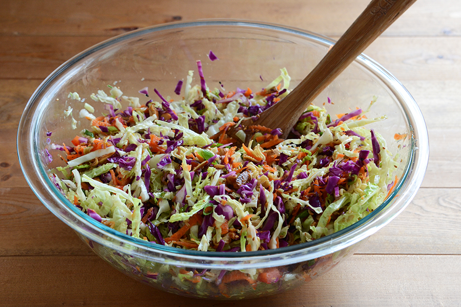 Tasty Kitchen Blog: Crunchy Asian Slaw. Guest post by Faith Gorsky of An Edible Mosaic, recipe submitted by TK member Andrea of Recipes for Divine Living.