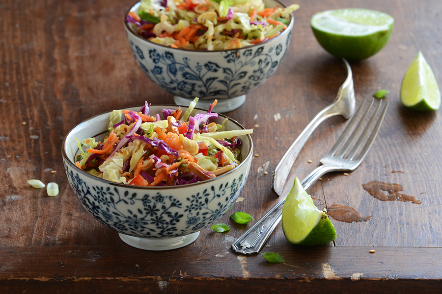 Tasty Kitchen Blog: Crunchy Asian Slaw. Guest post by Faith Gorsky of An Edible Mosaic, recipe submitted by TK member Andrea of Recipes for Divine Living.